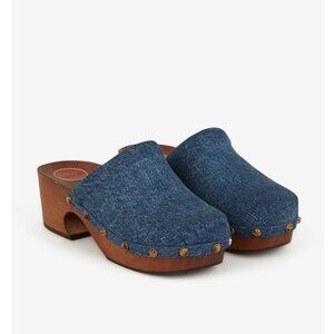 CHLOE Aurna Clogs in Denim 36 With Box Womens Jean Shoes Jean Slides Mules